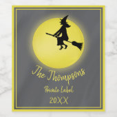 Halloween Niedliche Whimsical Spooky Witz Mondlich Weinetikett (Einzelnes Label)