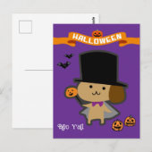 Halloween Niedlicher Assistent-Hund Postkarte (Vorne/Hinten)