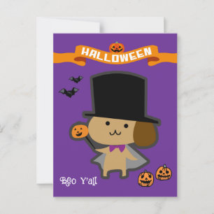 Halloween Niedlicher Assistent-Hund Postkarte