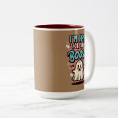 Halloween: Niedlicher Geist, "Ich bin hier für die Zweifarbige Tasse (VorderseiteRechts)