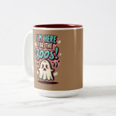 Halloween: Niedlicher Geist, "Ich bin hier für die Zweifarbige Tasse (Vorderseite Links)