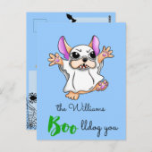 Halloween, niedlicher Ghost-Bug Postkarte (Vorne/Hinten)