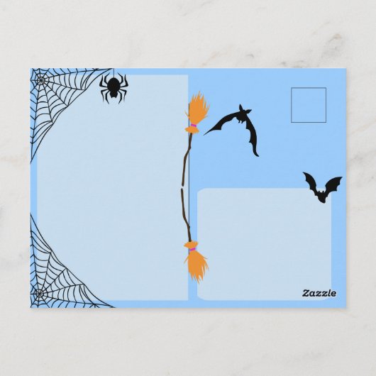 Halloween, niedlicher Ghost-Bug Postkarte (Rückseite)