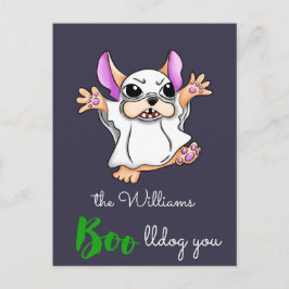 Halloween, niedlicher Ghost-Bug Postkarte