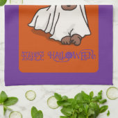 Halloween Niedlicher Ghost-Hund Geschirrtuch (Gefaltet)
