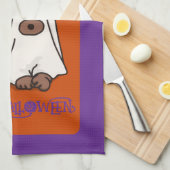 Halloween Niedlicher Ghost-Hund Geschirrtuch (Viertel Falte)