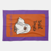 Halloween Niedlicher Ghost-Hund Geschirrtuch (Horizontal)