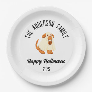 Halloween Niedlicher Hundeghost Kostüm Personalisi Pappteller
