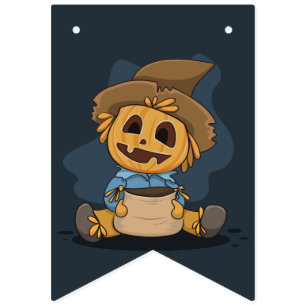 Halloween Niedlicher Jack O' Lantern Wimpelkette