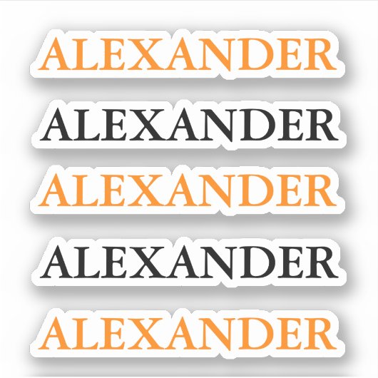 Halloween Niedlicher Kids Name für School Orange Aufkleber (Vorderseite)