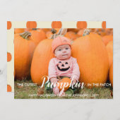 Halloween Niedlicher Kürbis Feiertagskarte (Vorne/Hinten)