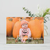 Halloween Niedlicher Kürbis Feiertagskarte (Stehend Vorderseite)