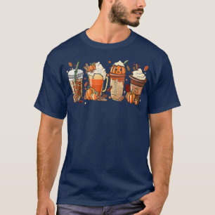Halloween Niedlicher Kürbisspeckkaffee Latte Fall T-Shirt