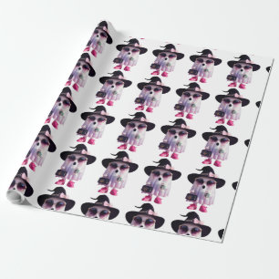 Halloween Niedlicher Lady Ghost mit Kaffee Geschenkpapier