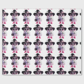 Halloween Niedlicher Lady Ghost mit Kaffee Geschenkpapier (Flach)