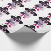 Halloween Niedlicher Lady Ghost mit Kaffee Geschenkpapier (Ecke)