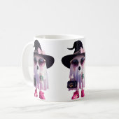Halloween Niedlicher Lady Ghost mit Kaffee Kaffeetasse (Vorderseite Links)