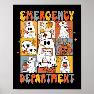 Halloween, Niedlicher Pumpkin-Geist im Notfallabte Poster