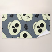 Halloween niedlicher Schädel mit kindischer Kidsch Badehandtuch (Badehandtuch)