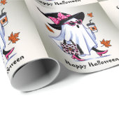 Halloween Niedlicher, stylischer Hexengastcoffee C Geschenkpapier (Rolleneckpunkt)