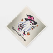 Halloween Niedlicher, stylischer Hexengastcoffee C Serviette (Ecke)