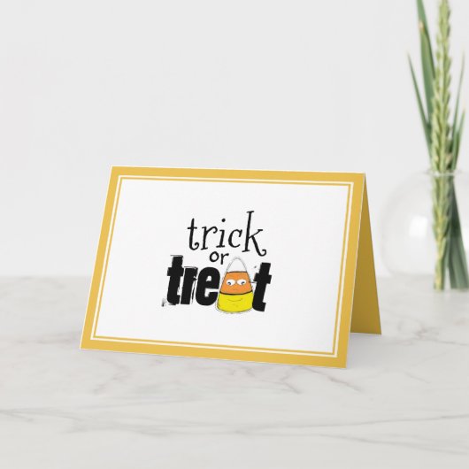 Halloween Niedlicher Trick oder Treat Candy Corn Karte (Vorderseite)
