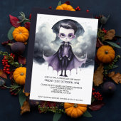 Halloween Niedlicher Vampir unter Vollmond Einladung