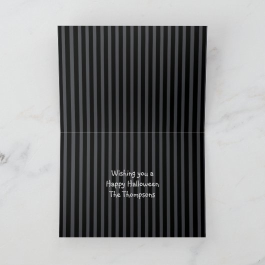 Halloween Niedlicher Whimsical Trick oder Treat Ca Karte (Innenseite)