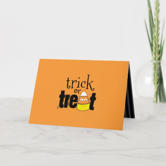 Halloween Niedlicher Whimsical Trick oder Treat Ca Karte (Vorderseite)