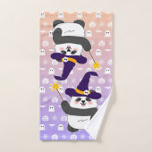 Halloween Niedliches Baby Panda Hexe Magic Wand Badhandtuch Set (Handtuch)