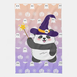 Halloween Niedliches Baby Panda Hexe Magic Wand Geschirrtuch