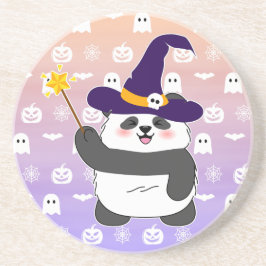 Halloween Niedliches Baby Panda Hexe Magic Wand Getränkeuntersetzer