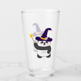 Halloween Niedliches Baby Panda Hexe Magic Wand Glas