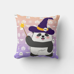 Halloween Niedliches Baby Panda Hexe Magic Wand Kissen