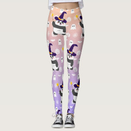 Halloween Niedliches Baby Panda Hexe Magic Wand Leggings