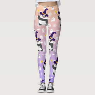 Halloween Niedliches Baby Panda Hexe Magic Wand Leggings