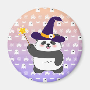 Halloween Niedliches Baby Panda Hexe Magic Wand Magnet