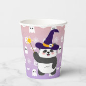 Halloween Niedliches Baby Panda Hexe Magic Wand Pappbecher (Rückseite)