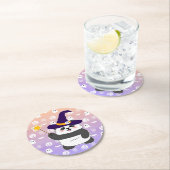 Halloween Niedliches Baby Panda Hexe Magic Wand Runder Pappuntersetzer (Vor Ort)