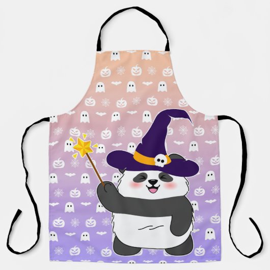 Halloween Niedliches Baby Panda Hexe Magic Wand Schürze (Vorderseite)