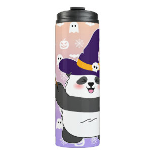 Halloween Niedliches Baby Panda Hexe Magic Wand Thermosbecher