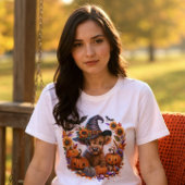 Halloween Niedliches Hochland Kuh Hexenkürbis Pump Tri-Blend Shirt