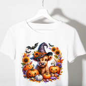 Halloween Niedliches Hochland Kuh Hexenkürbis Pump Tri-Blend Shirt