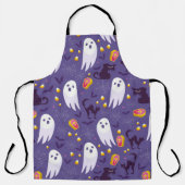 Halloween Niedliches Modernes Ghost Schwarze Katze Schürze (Vorderseite)