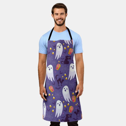 Halloween Niedliches Modernes Ghost Schwarze Katze Schürze (Getragen)