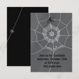 Halloween-Niedliches Schwarz-weiß-Spooky-Spinnenne Einladung
