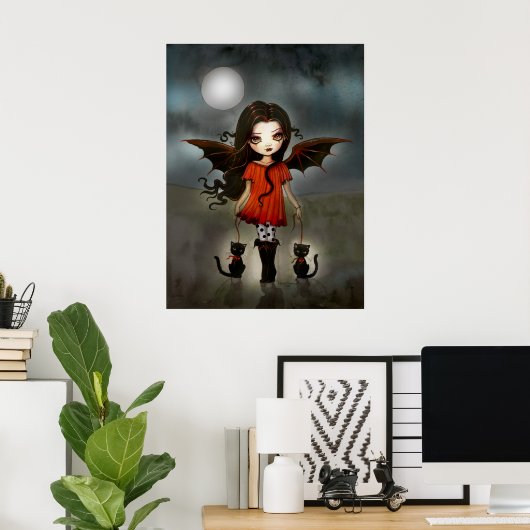 Halloween Niedliches Vampirposter Poster (Heimbüro)
