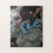 Halloween Night Beängstigend Flying Hexenschädel Puzzle (Vertikal)