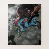 Halloween Night Beängstigend Flying Hexenschädel Puzzle (Vertikal)