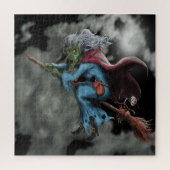 Halloween Night Beängstigend Flying Hexenschädel Puzzle (Vertikal)